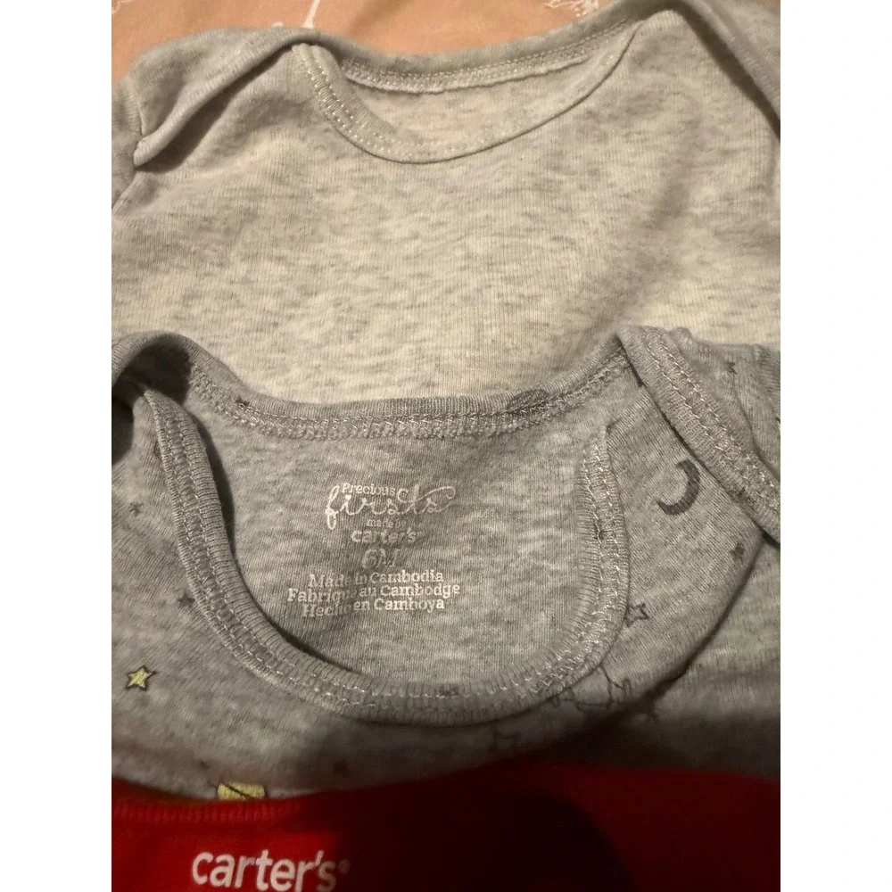 Carter's Disney Baby Bodysuits Lot 4 6M Fourth of July 101 Dalmatians Grey Red